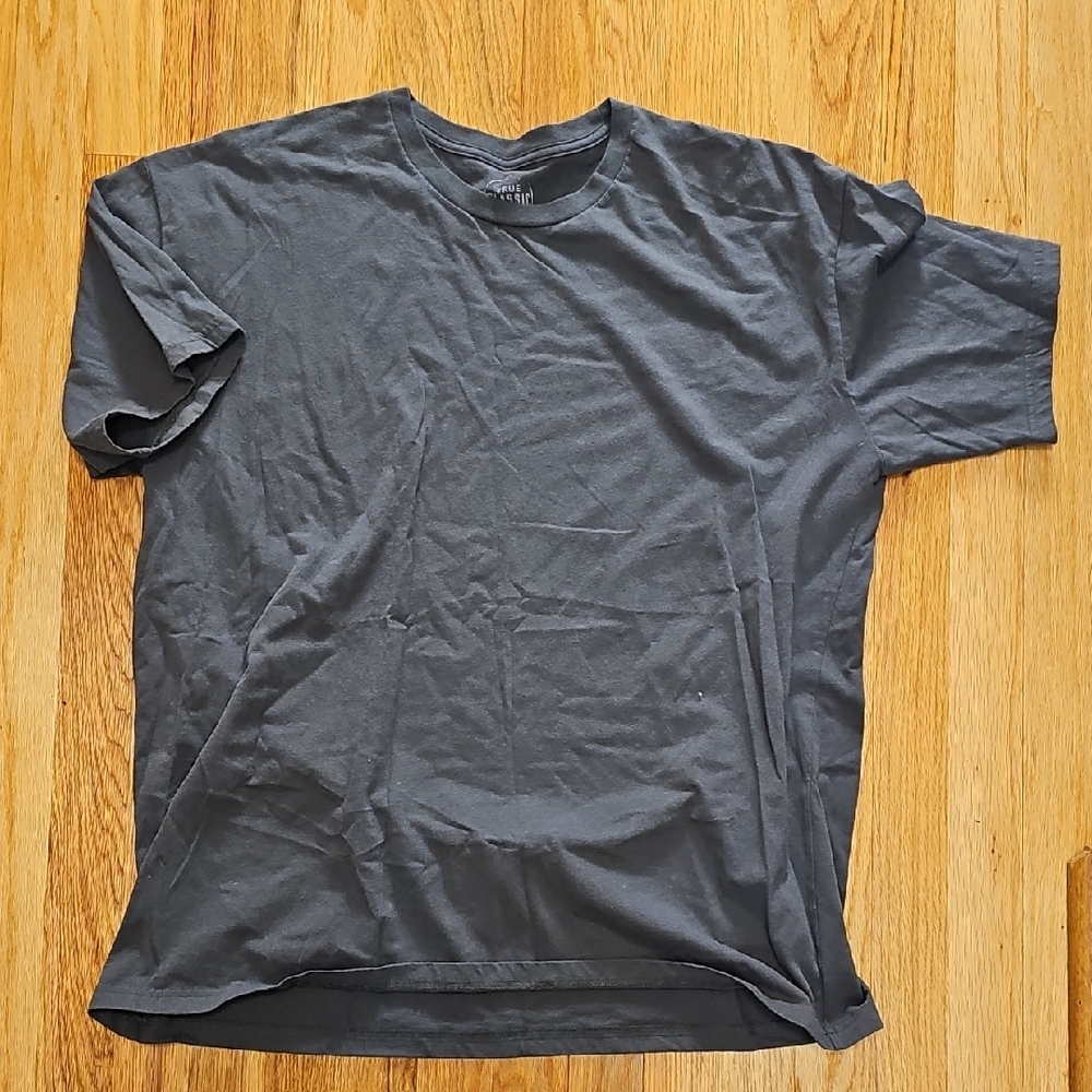 Dark Gray Short Sleeve Tee Classic Crew Neck